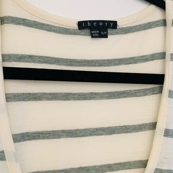 Theory Olive Striped Pima Cotton Tank - Picture 5 of 5